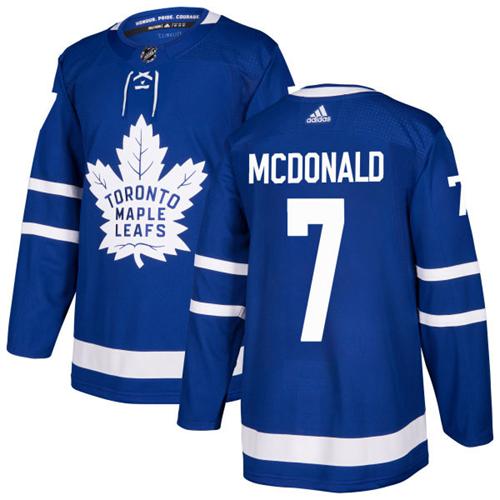 Adidas Men Toronto Maple Leafs #7 Lanny McDonald Blue Home Authentic Stitched NHL Jersey